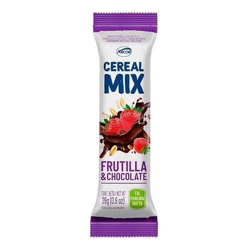 Barra cereal mix frutilla y chocolate x20 unidades