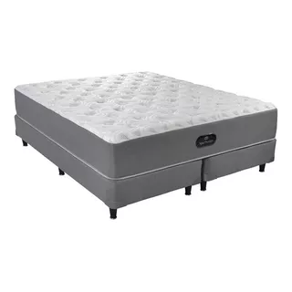 Sommier Europea Simmons Spatherapy Queen De 200cmx160cm  Gris Con Base Dividida