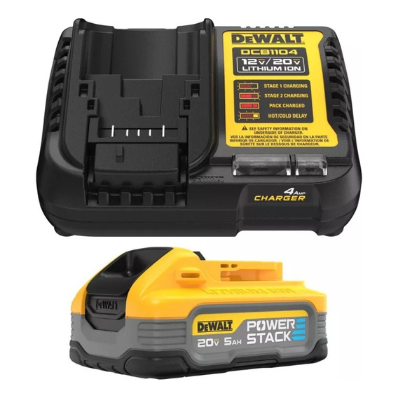 Cargador Dcb1104 + Bateria Power Stack 5 Ah 20v Dewalt. E.o