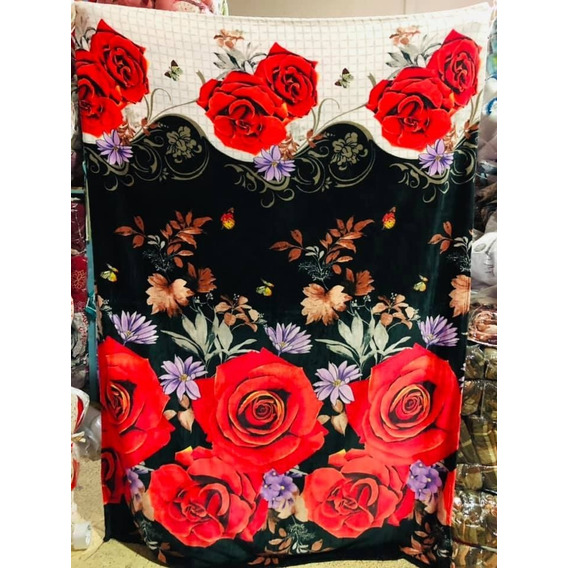 Cobertor Ligero Matrimonial Calidad Premium Ultra Suave Color Flores Uno