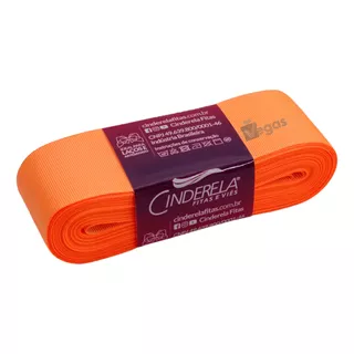 Fita De Gorgurão Cinderela Laços Artesanato 38mm 10m Cores Cor 093 Laranja Fluor