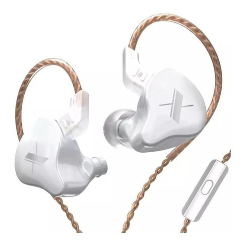 Auriculares in-ear KZ EDX with mic blanco monitoreo gaming