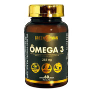 Omega 3 Suplemento Green Man Vegano 255mg 60 Cápsulas