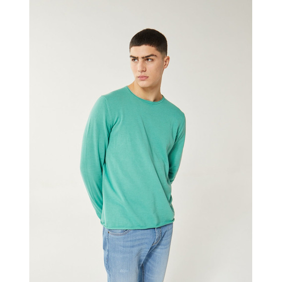 Sweater Hombre Kaleo Escote Redondo Algodón Verde Equus