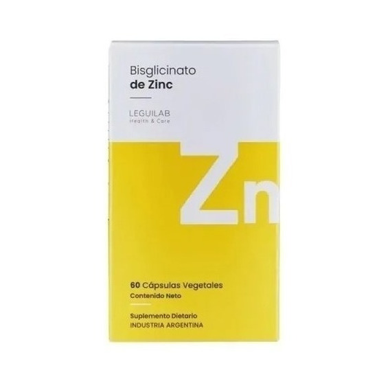 Bisglicinato De Zinc X60 Cáps X2u | Antioxidante | Leguilab Sabor Sin sabor