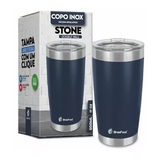 Copo Termico De Cerveja Stone Azul 500ml