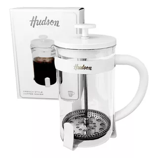 Cafetera Embolo 800ml Hudson Acero Inox Blanco Cafe Bz3