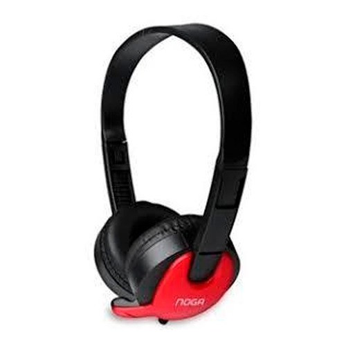 Auriculares Pc Con Micrófono Noga Ngv-480 Headset Color Negro con rojo