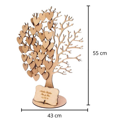 Árbol De Firmas Con 130 Corazones Personalizado