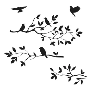 Vinilos Decorativos De Pared, Arboles, Flores Y Pájaros Love