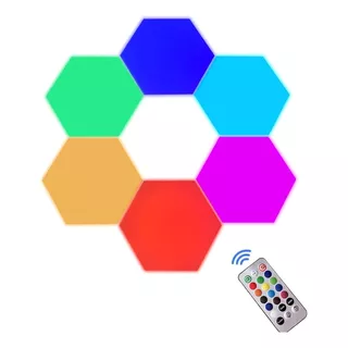 Luces Leds Hexagonales Modulares Inteligentes Wifi Pack De 6