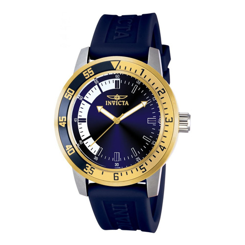 Reloj Invicta Hombre Azul Y Dorado 45mm Wr 100m Mod. 12847 Color del bisel Azul/Dorado