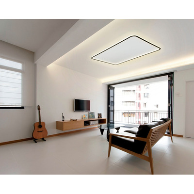 Plafon Led Moderno Borde Negro Rectangular L9132 90cm Mks 