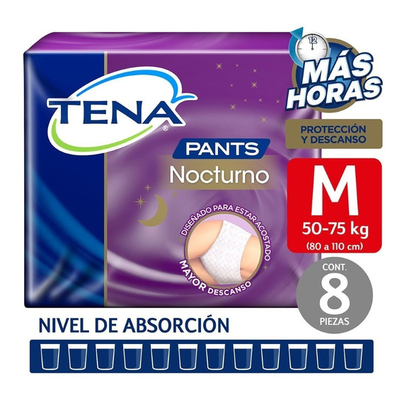 Pañal Adulto Tena Pants Nocturno Talla Ch/m 8 Un