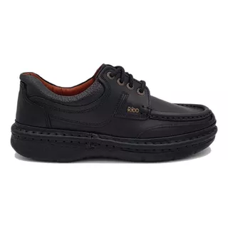 Zapatos Febo Super Confort R7 Hombre Goma Cuero Negro Marrón