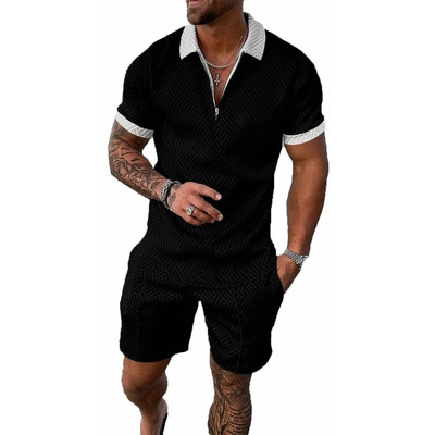 Conjunto De Playera Tipo Polo Y Short Bermuda Moda P/hombre