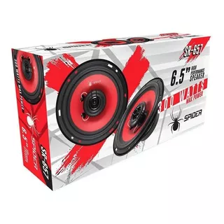 Juego De Bocinas 6.5 PLG. 300w Maximo 2 Vias Spider Sr657 Color Rojo