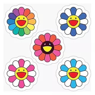 Takashi Murakami Happy Flower - Paquete De 5 Calcomanías Con