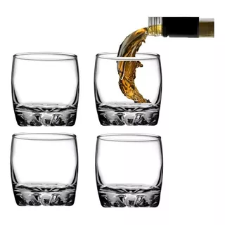 Conjunto Copos Dose Uísque Mini Whisky Shot Vidro 80ml 4 Pç