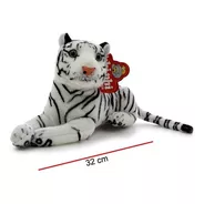 Peluche Tigre Blanco Echado 32cm - Orig. Phi Phi Toys