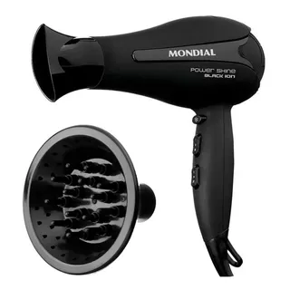 Secador De Cabelo 2000w Mondial Power Black Íon Com Difusor