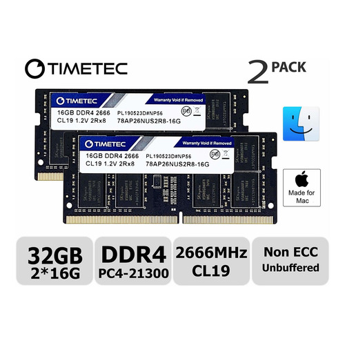 Memoria Ram 32gb Timetec Hynix Ic Kit(2x16gb) Compatible Para Apple 2019 iMac 27-inch W/retina 5k Display Late 2018 Mac
