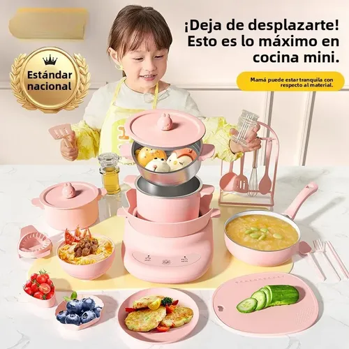 Juego De Cocina Juboury Con Utensilios Y Delantal Para Niños Color
