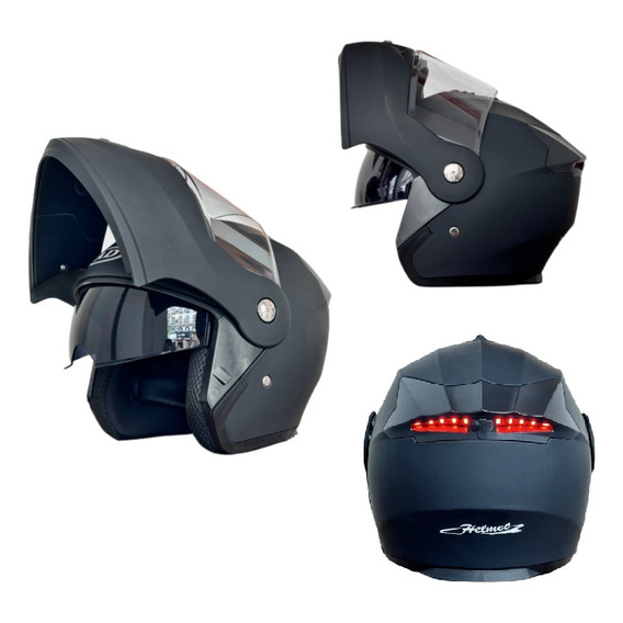 Casco Para Moto Con Luz Led Stop Abatible Con Certificado