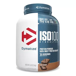 Suplemento En Polvo Dymatize  Whey Iso-100 Proteína Sabor Fudge Brownie En Pote De 2.3kg