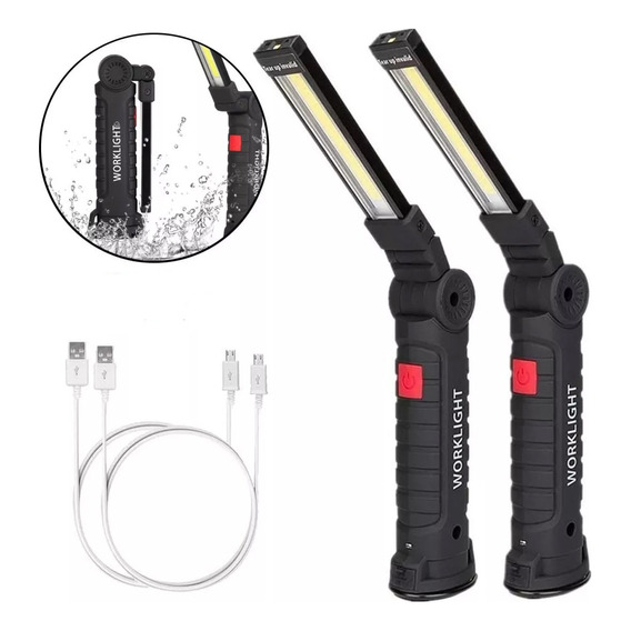 2 Luces De Trabajo Led Recargables Y Plegables