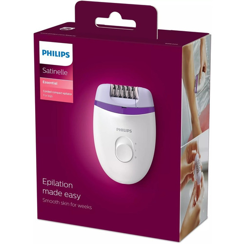 Depiladora eléctrica Philips Satinelle Essential BRE225/00 color blanco y morado 100V/240V