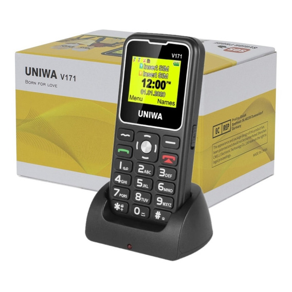 Celular Uniwa Senior Con Sos Fm Dual Sim Rojo Linterna Led 