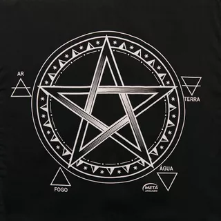 Toalha Pentagrama Preta 70cm Para Altar E Leitura De Oráculo