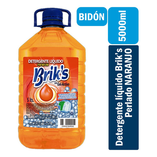 Detergente Liquido Naranjo Brik´s 5 Litros