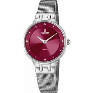 Reloj Festina  Mujer F20597.2 Mademoiselle Clasico Acero Color Del Fondo Granate