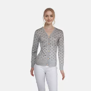 Blusa De Frio  Cardigan Suéter Lã Trico Estampada 