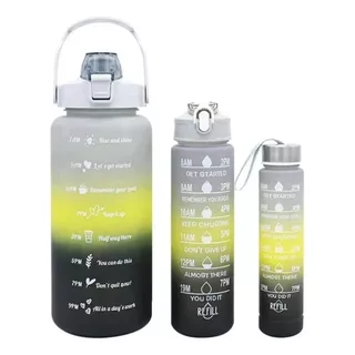  Botella Motivacional Plastico Set X3 Botellon