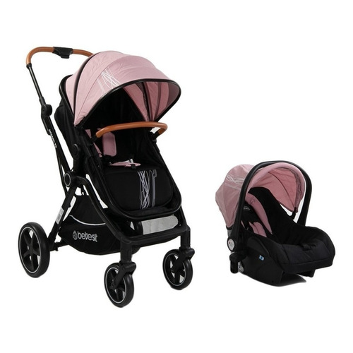 Coche de paseo Bebesit Nomad TS rosa con chasis color negro