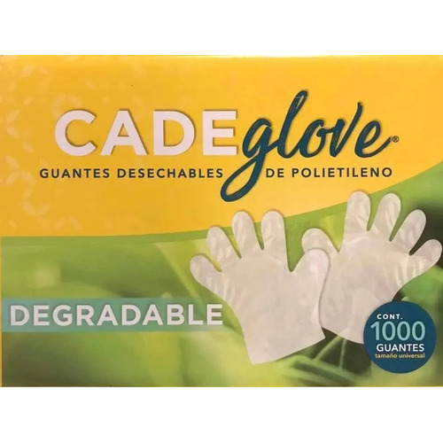 Guantes Desechables Cade Glove Biodegradables 1000 Pzas Color Transparente