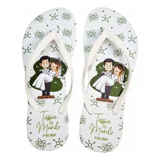 100 Chinelo Personalizado Casamento Lembrancinha Cor Ilimita