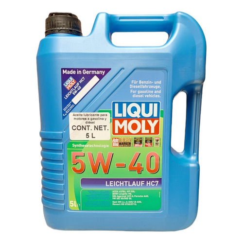 Aceite Sintético Liqui Moly Leichtlauf Hc7 5w40 5 L. 30000km