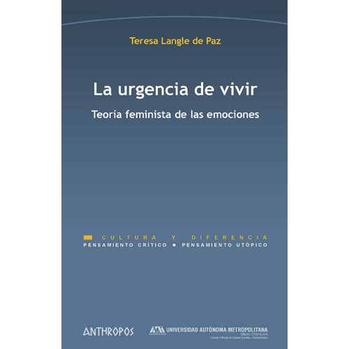 La Urgencia De Vivir, De Langle De Paz, Teresa. Anthropos Editorial, Tapa Blanda En Español