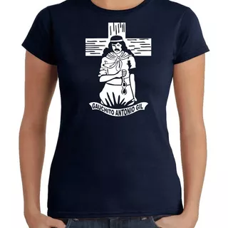 Remera Mujer Gauchito Gil 100% Algodón Calidad Premium