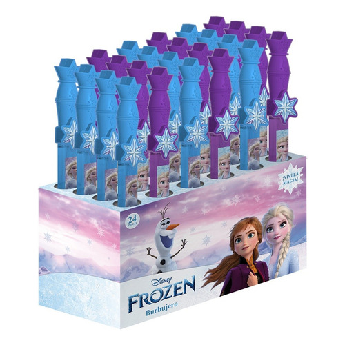 Burbujeros Frozen Elsa Anna Tubo 37cm Color Violeta