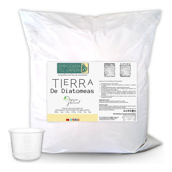 Tierra De Diatomeas Premium Blanca Orgánica Mata Chinches 3k