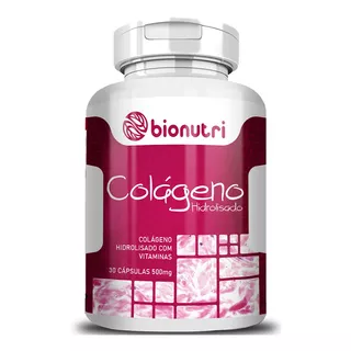 Colágeno Hidrolisado Com Vitaminas 30 Cápsulas 500mg Sabor Natural