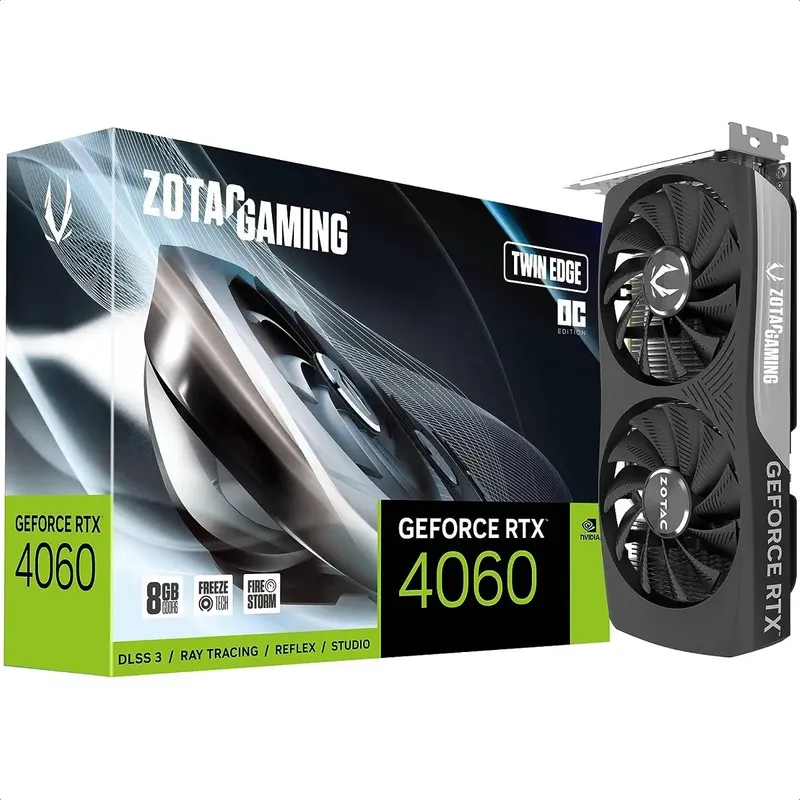Placa De Vídeo Zotac Rtx 4060 Twin Edge Geforce Oc 8gb Gddr6