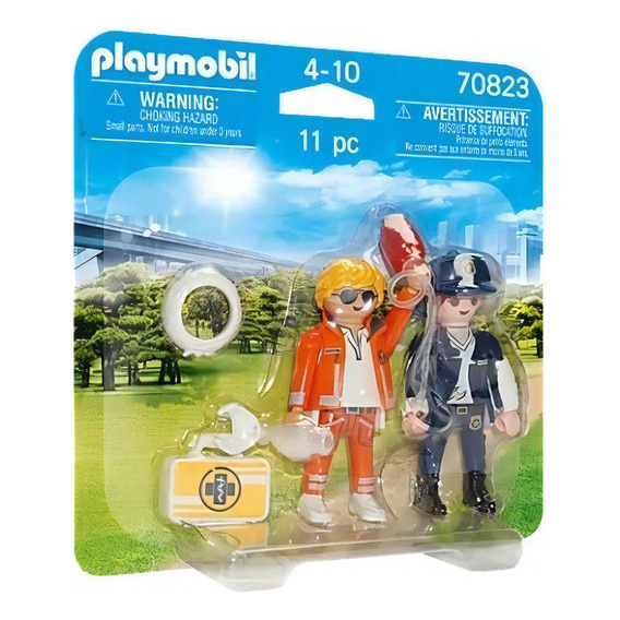 Figura Armable Playmobil City Action Doctor Y Policía 11 Pc