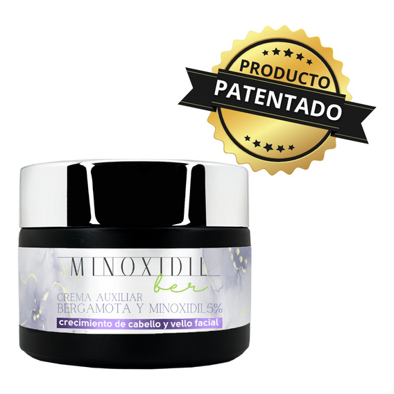 Crema Auxiliar Minoxidil 5% Y Bergamota 60g Minoxidilber