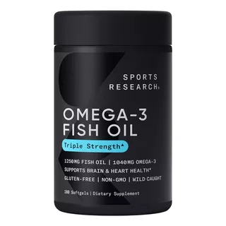 Sports Research Triple Strength Omega 3 Fish Oil X 180 Cáps